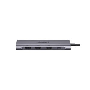 UGREEN 7 in 1 Multifunction Adapter, USB-C To USB 3.0 A ( 2 port) + USB-C + 4K HDMI + SD & TF Card reader +PD Converter (UG- 15214)