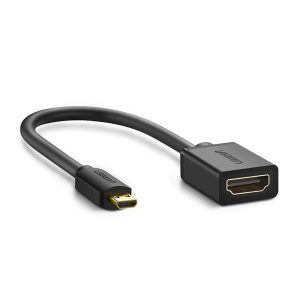 UGREEN Mini HDMI Male to HDMI Female Adapter Cable 22cm (Black) (UG- 20137)