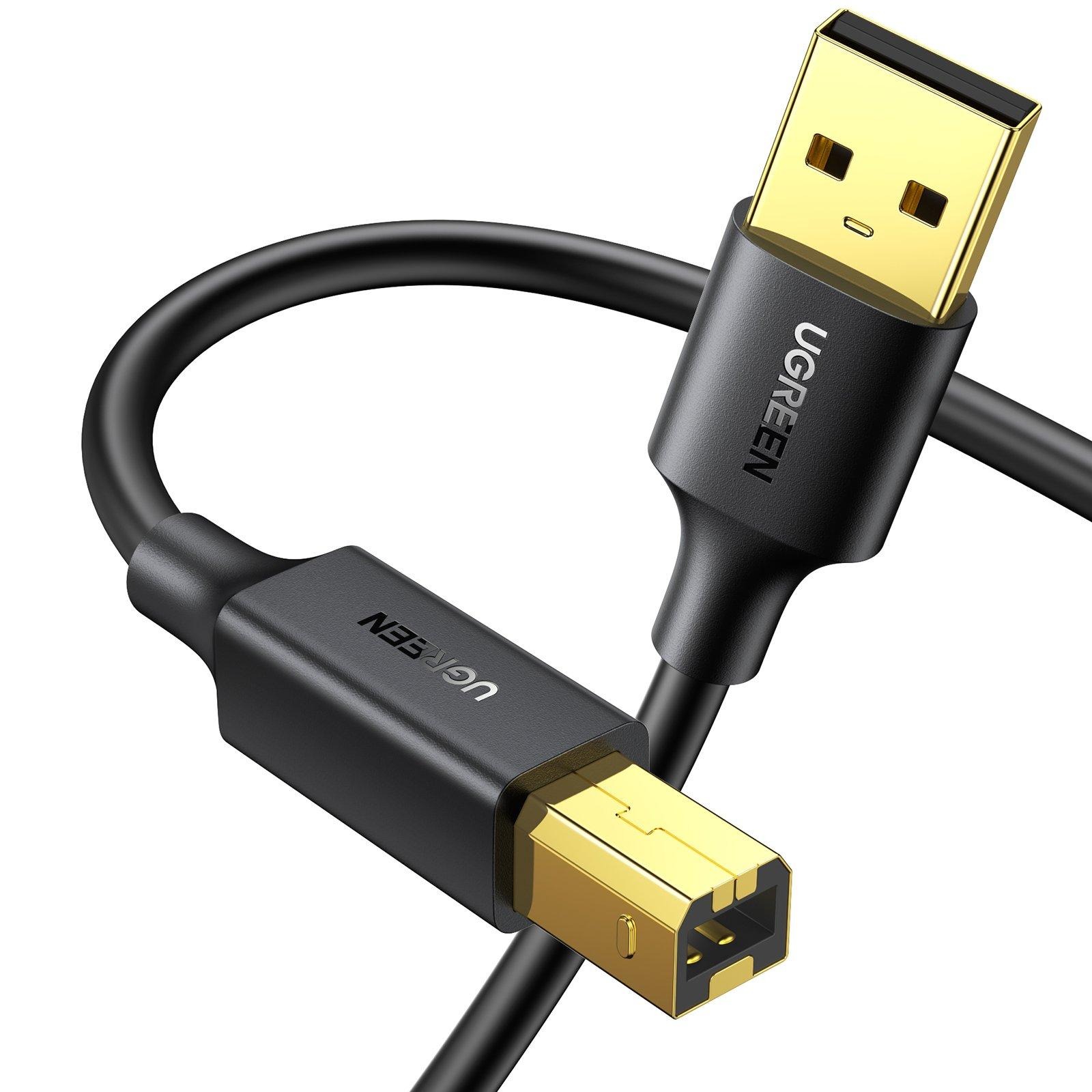 UGREEN USB 2.0 AM to BM Print Cable 1.5m (Black) (UG- 10350)