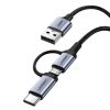 UGREEN USB-A to Micro USB + USB Type-C Cable 1m (Black) (UG- 30875)
