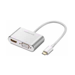 UGREEN USB Type C to HDMI + VGA Converter (White) (UG- 30843)