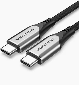 Vention Cotton Braided USB-C to USB-C 3.1 Cable 1M Gray (TAAHF)