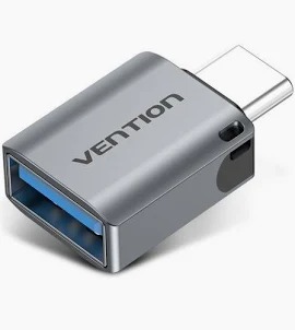Vention USB-C Male to USB 3.0 Female OTG Adapter Gray Aluminum Alloy Type (CDQHO)