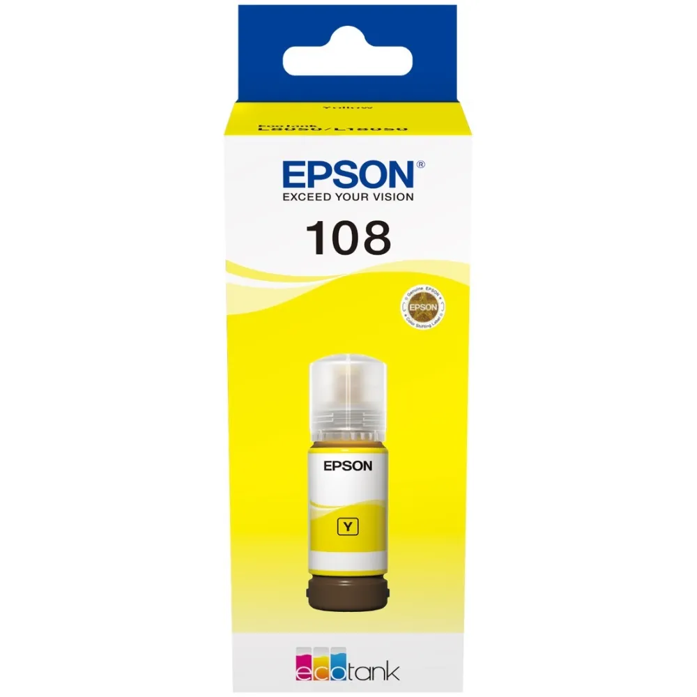 Epson 108 EcoTank Yellow Ink Bottle - 70ml (C13T09C44A)