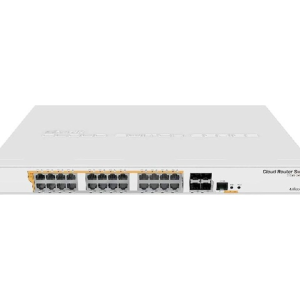 MikroTik 24 Port Gigabit Ethernet SwitchRouter with 4×10G SFP+ (CRS328-24P-4S+RM)