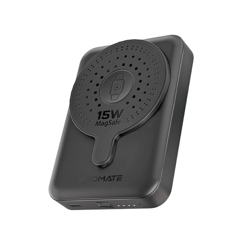 Promate 10000mAh SuperCharge MagSafe & Apple Watch Wireless Charging Power Bank (PowerMag-Duo)