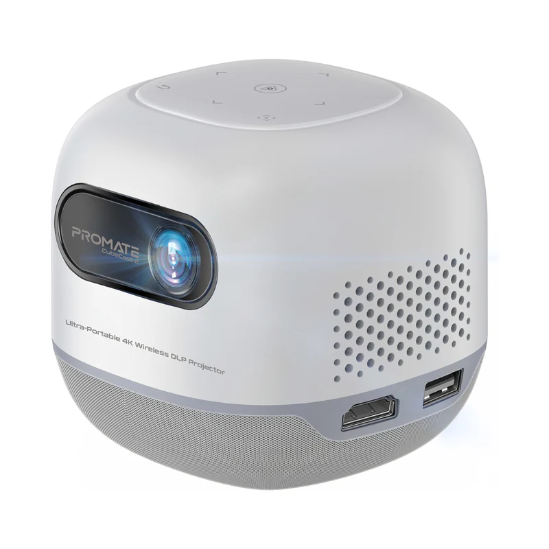 Promate 4K Ultra-Portable Wireless DLP Projector with Touch Controls (CubeCast-2)