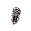 Promate 65W RapidCharge Transparent Mini Car Charger with Power Delivery & QC 3.0 (TransDrive-65W)