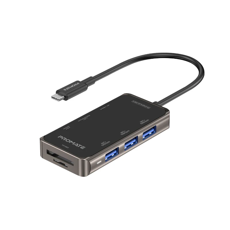 Promate 8-in-1 USB-C Hub with 100W Power Delivery (PrimeHub-Mini)