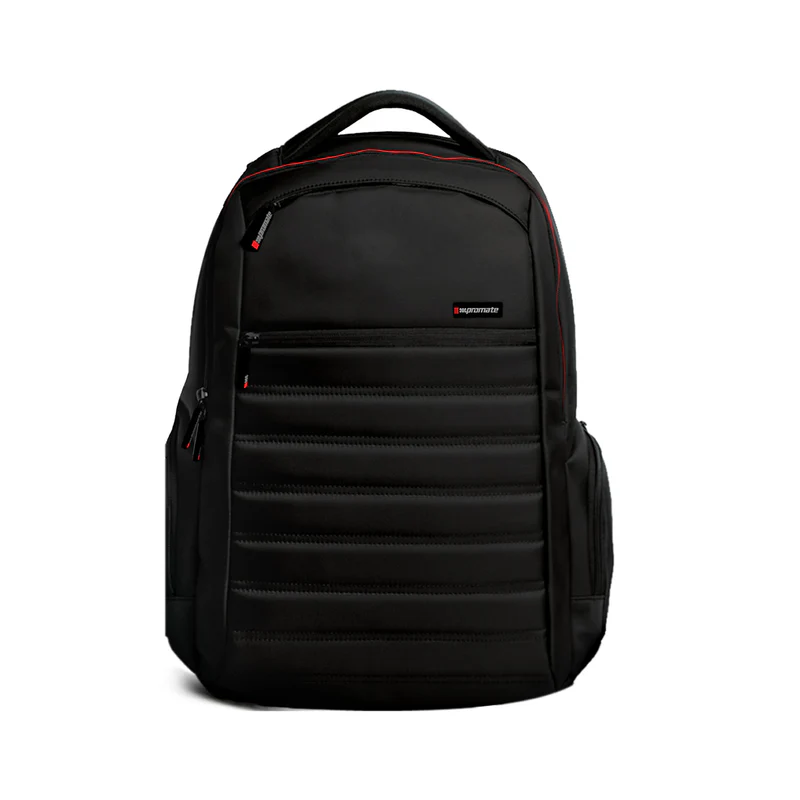 Promate Heavy Duty Lightweight Backpack with Adjustable Straps and Multiple Pocket Options for Laptops up to 15.6 (Rebel-BP)