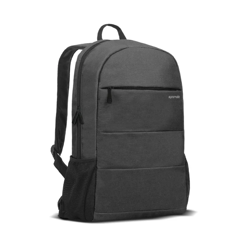 Promate High Capacity Dual Tone Backpack with Multiple Pockets for Laptops Up to 15.6 – Black (Alpha-BP)