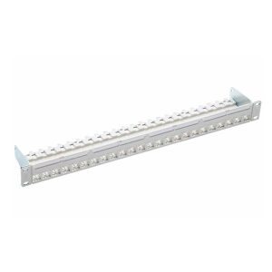 R & M 19 Inch 1U PC Patch Panel 24-Port Unshielded, Cat. 6A, Gray, Empty (R813486)