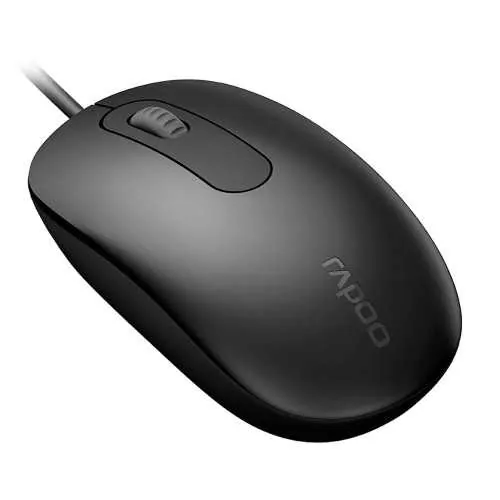 Rapoo Wired Ambidextrous Mouse Full Size N200 – Black (N200)