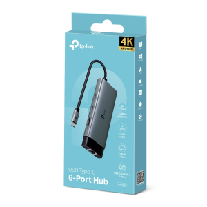 TP-Link USB Type-C 6-Port Hub with HDMI, Gigabit Ethernet, Power Delivery (TL-UH6120C)