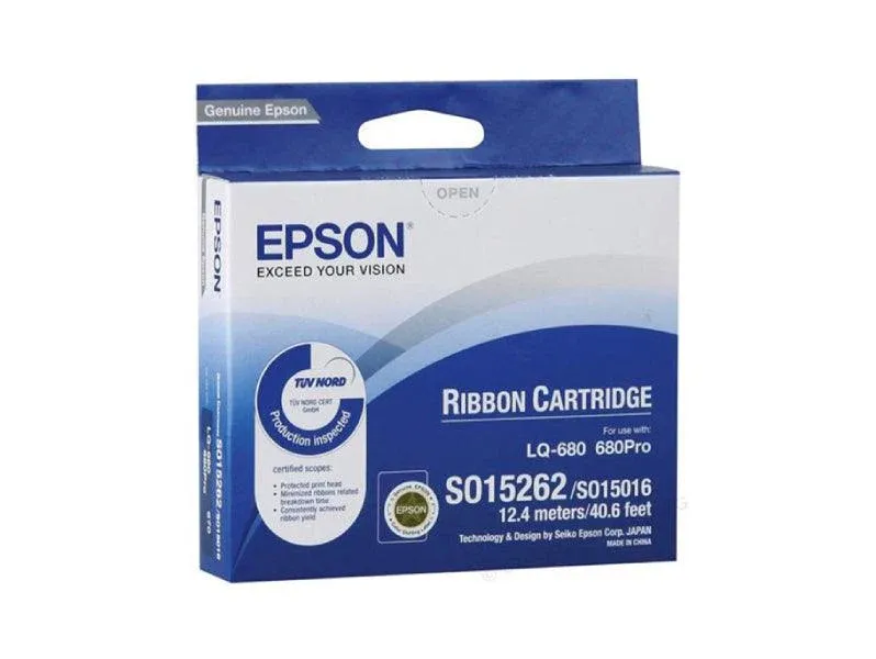 Epson SIDM Black Ribbon Cartridge for LQ-670 and LQ-680 (C13S015262BA)