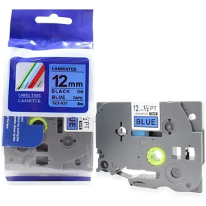 Brother 12mm x 8m Black on Blue Label Tape Compatible (TZ2-531)