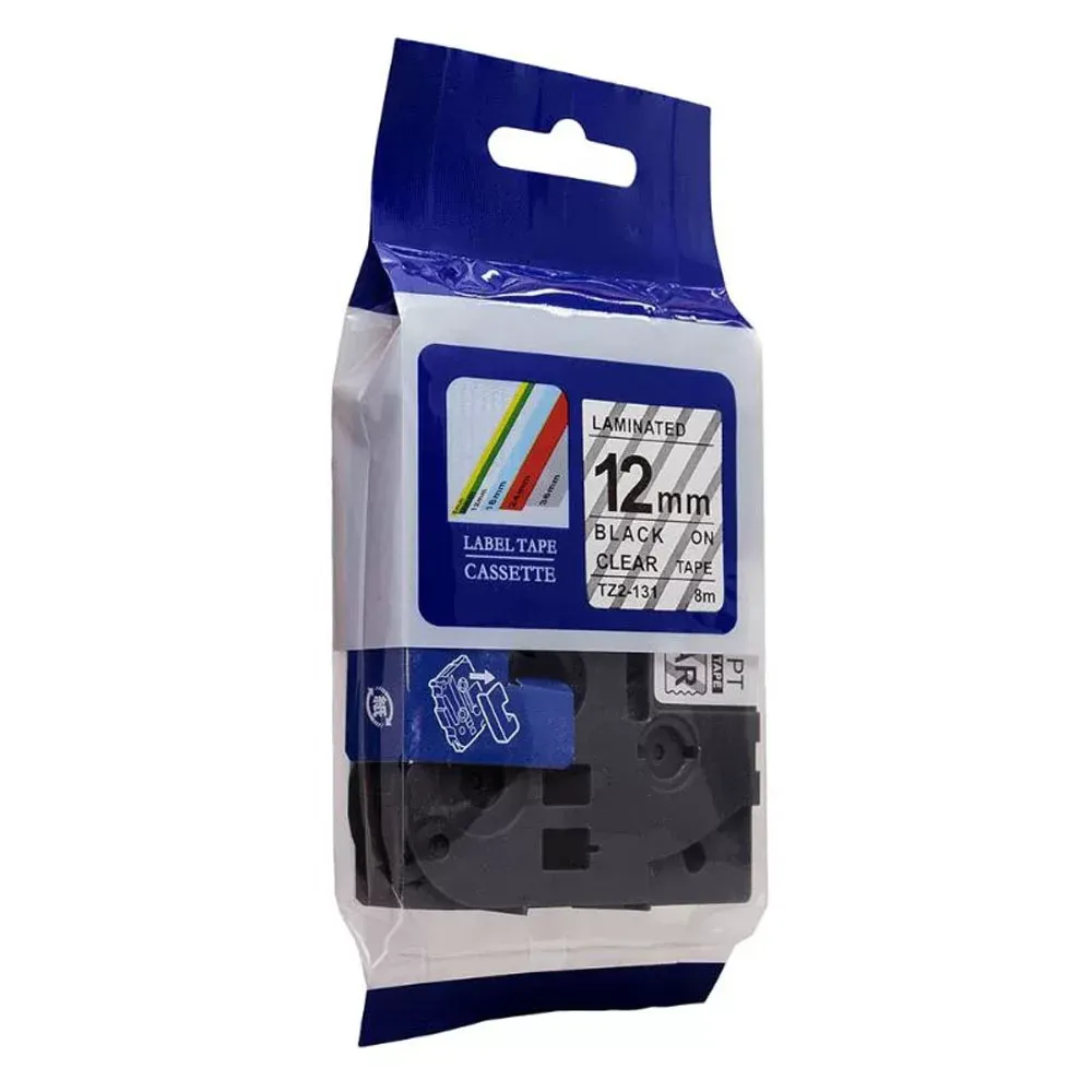 Brother 12mm x 8m Black on Clear Label Tape (TZ2-131)