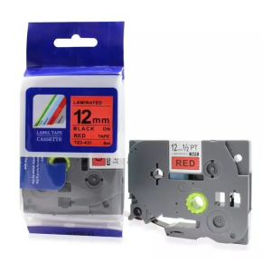 Brother 12mm x 8m Black on Red Label Tape Compatible (TZ2-431)