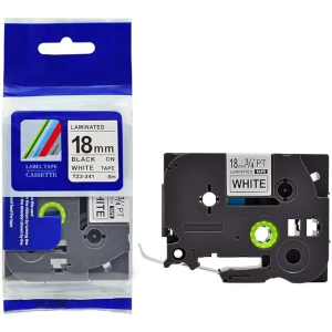 Brother 18mm x 8m Black on White Label Tape Compatible (TZ2-241)