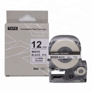 Epson 12mm x 8m Black on White Tape Compatible (SS12KW)