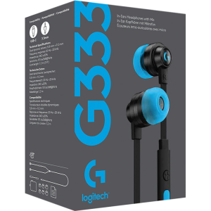 Logitech G333 Wired Gaming Earphones, Dual Drivers, 3.5mm + USB-C Adapter (981-000924)