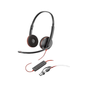 Poly Blackwire 3225 Stereo USB-C Headset + 3.5mm Plug + USB-CA Adapter (Bulk) (8X229A6)
