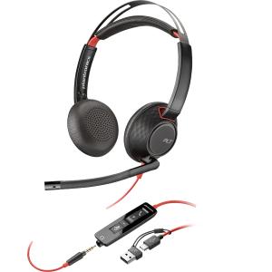 Poly Blackwire 5220 Stereo USB-C Headset + 3.5mm Plug + USB-CA Adapter (Bulk) (8X231A6)