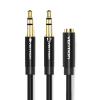 Vention 2×3.5mm Male to 4-Pole 3.5mm Female Audio Cable 0.3M Black ABS Type (BBTBY)