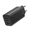 Vention 3-Port USB (C+C+A) GaN Charger 65W UK Plug Black (FEDB0-UK)