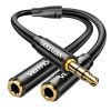 Vention 3.5mm Male to 2×3.5mm Female Stereo Splitter Cable 0.3M Black ABS Type (BBSBY)