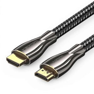 Vention Cotton Braided 4K HDMI Male to Male Cable 10M Black Zinc Alloy Type (ALMBL)