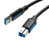 Vention USB 3.0 A Male to B Male Cable 1.5M Black PVC Type (COOBG)