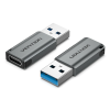 Vention USB 3.0 Male to USB-C Female Adapter Gray Aluminum Alloy Type (CDPH0)