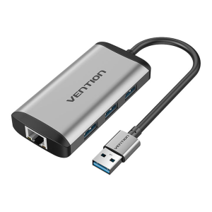 Vention USB 3.0 to USB 3.0 (3 Ports) + Gigabit Ethernet Aluminum Alloy Docking Station (CKBHB)