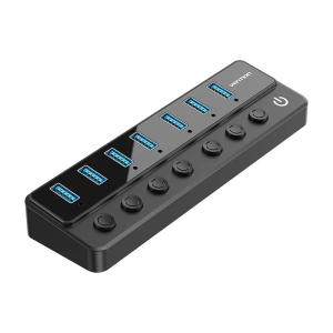 Vention USB B to USB 3.0  7 Port Hub with Individual Power Switches and DC 5.5mm Power Adapter (CHXBO-EU)
