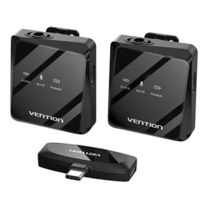 Vention USB-C 2-Pack Wireless Lavalier Microphone (NCBB0)