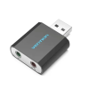 Vention USB External Sound Card Black Metal Type (VAB-S17-B)