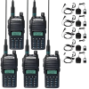 Baofeng UV-82 5W Dual Screen Walkie Talkie 5 Pieces – 8KM Range