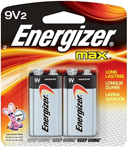 Energizer MAX 9V Alkaline Battery 2-Pack (522BP-2)