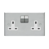 Powermax Metal Socket 15A Switch Twin