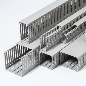 Slotted PVC Cable Trunking – 50mm × 55mm
