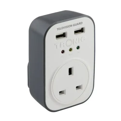 Tronic 13 Amps Television Guard with 2 USB Ports (VS TV13-UB)